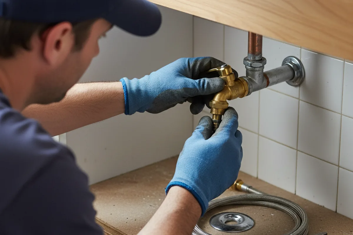 Shutoff valve and fitting work during Faucet and Fixture Repair in Nicolaus